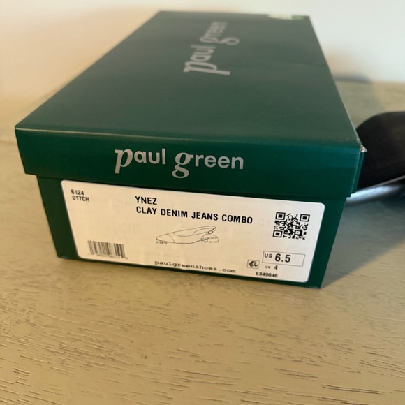 $389 NWT Paul Green 6.5 Ynez Clay Denim Jeans Combo Slingback Flats Pointed Toe - Picture 7 of 7